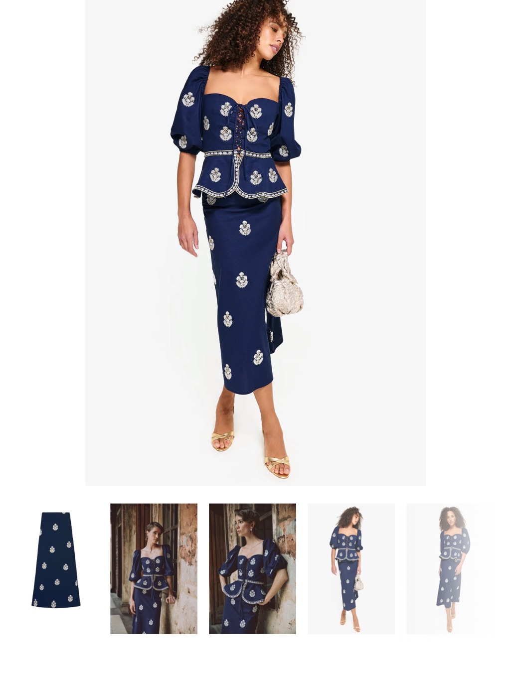 Rosewaterhouse $675 Small Mina Skirt In Navy